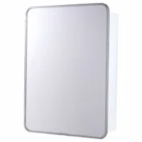 KETCHAM Medicine Cabinet: Rectangular, Glass, 22 in Overall Ht, 16 in Overall Wd, Stainless Steel (MPN 105RSWT LH)
