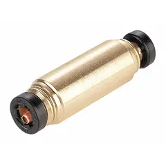 Brass push-to-connect union fitting with 3/16 in OD x 3/16 in OD tube size. Push-to-Connect x Push-to-Connect ends allow tool-free connection of two tubes. Used in air brake systems and pneumatic applications for secure, leak-free joints.