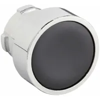 DAYTON Flush Push Button: Black, 22 mm Mounting Size, Metallic, Momentary