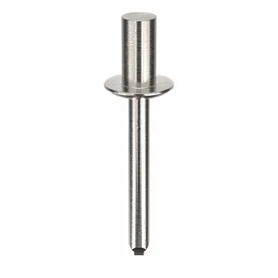 POP AVDEL Domed-Head Blind Rivet, 0.249" Dia, 1 9/11" L, 100-Pack - Domed-Head Blind Rivets