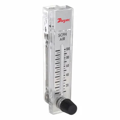 Dwyer Flowmeter: Variable Area Flowmeter, Variable Area, Panel Mount, Vertical - Panel-Mount Flowmeters for Air & Compressed Gas
