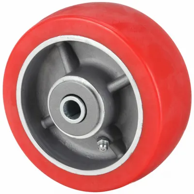 OEM Caster Wheel: 5 in Wheel Dia - Polyurethane Tread on Aluminum Core Wheels