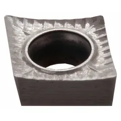 Diamond indexable turning insert with CCGT geometry, designed for precision turning of non-ferrous materials. Provides sharp cutting edges for fine surface finishes and close tolerances. Suitable for general turning operations on aluminum, composites, and other non-ferrous metals.