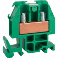 SQUARE D Terminal Block: DIN Rail Mounting Type, Box Lug Wire Termination, 2 Wire Terminals, 60 A (MPN 9080GRG6)