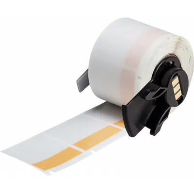 BRADY Wraparound Label: 1 1/2 in x 1 1/2 in, 1 1/2 in, Vinyl, Orange (Matte) - Brady Precut Label Rolls