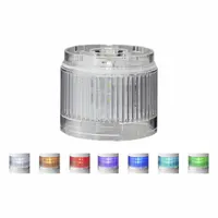 PATLITE Tower Light Module: Steady, 24V DC, Amber/Blue/Cyan/Green/Purple/Red/White, 40 mm Overall Ht (MPN LR6-E-MZ)