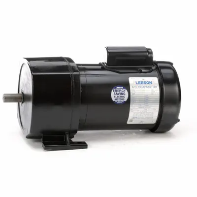 LEESON Gearmotor: Parallel, Single Output Shaft, Capacitor-Start, TEFC, 91 RPM - Parallel Shaft AC Gearmotors