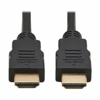 Passive HDMI male-to-male cable with Ethernet channel, 50 ft length, 28 AWG conductor gauge, double-shielded PVC jacket, commercial fire rating. Supports 4K @ 30 Hz video resolution. For connecting HDMI devices such as an Apple Digital AV Adapter to displays