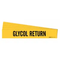 Pipe Marker: Glycol Return, Yellow, Black, Fits 2 1/2 to 7 7/8 in Pipe O.D., 1 Pipe Markers, 5 PK (MPN 7122-1-PK)