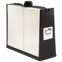 Rectangular panel engine air filter with an overall length of 15 31/32 inches. Designed for use in Cummins vehicles to remove airborne contaminants from intake air, protecting engine components from wear