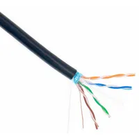 TRIPLETT Data Cable: 1,000 ft Cable Lg, 23 AWG, Commercial, Black, PVC, CAT6AS-1000BK, 6A, Shielded