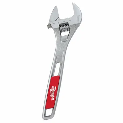 MILWAUKEE 48-22-7410 10 in Chrome Adjustable Wrench, 1 3/8 in Jaw Capacity - General Purpose Adjustable Wrenches