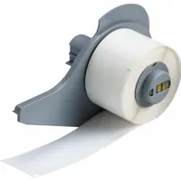 Pre-Cut Label Stock Roll: 1 in x 4 in, 4 in x 1 in, Polyester, White (Gloss), 100 Labels per Roll (MPN M7-23-423)