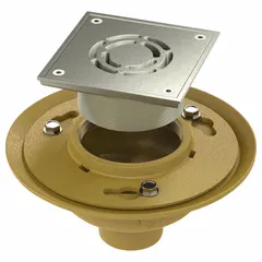 This BESTCARE institutional floor drain features a stainless steel satin finish with a silver slotted grate. It includes vandal-resistant screws and a no-hub connection. With a 9-inch overall diameter and 6-1/4-inch overall height, it is suited for commercial and industrial spaces requiring reliable wastewater removal.