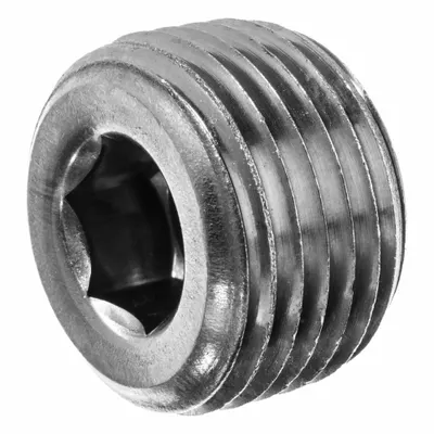 USA INDUSTRIALS Plug: 1 in, NPT Threaded, Hex Drive Solid Plug, 304 Stainless Steel, 150 psi @ 72°F - Low-Pressure Threaded Pipe Fittings with Thread Sealant