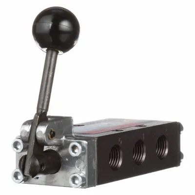 ARO Manual Air Control Valve: E, Four-Way / Two-Position, Black, 26 scfm Flow Rate - Max - ARO E Series Manual Air Control Valves