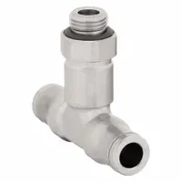 LEGRIS Push-Fit Tee Fitting: 4 mm OD x 4 mm OD Size, BSPP x Push-to-Connect x Push-to-Connect, Brass (MPN 3698 04 10)
