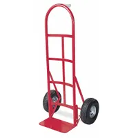 DAYTON General Purpose Hand Truck: 650 lb, Single-Pin Handle, Red, Steel, Pneumatic, 10 in Wheel