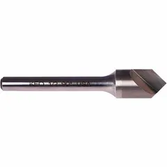 This KEO countersink features a single-flute design for fast cutting and reduced chatter. Made from AlTiN-coated carbide, it provides wear resistance and heat dissipation. With a 100° included angle, it creates conical recesses for flat-head screws in metal, plastic, or composite materials. Body diameter and shank are both 3/16 in.