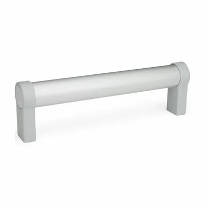 JW WINCO Pull Handle: Threaded Holes, Rear-Mount, 16 in Mounting Hole Center to Center - Load-Rated Straight-Leg Tubular Pull Handles