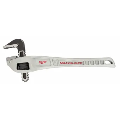 MILWAUKEE Offset Pipe Wrench: Aluminum, 2 in Jaw Capacity, Serrated, 14 in Overall Lg - Offset Pipe Wrenches