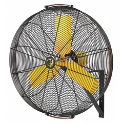 BIG ASS FANS Mounted Fan: 30 in Blade Dia, 120V AC, 1/3 hp Motor HP, Wall Mount, Non-Oscillating (MPN F-AE1-3001L13S34). Key specifications — Brand: BIG ASS FANS; Voltage: 120V AC; Number of Speeds: Variable; Fan Mounting Location: Wall; Oscillation: Non-Oscillating; Mounting Type: Bracket.