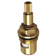 This brass disc faucet cartridge with ceramic disc is designed for use with hot water in Speakman Chelsea Series faucets. It is suitable for replacement in commercial or institutional plumbing systems requiring a hot water cartridge.