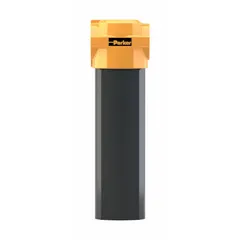 This coalescing filter removes oil and particulate from compressed air systems. It has a 3-inch NPT connection, a maximum operating pressure of 232 psi, and a flow capacity of 1,314 cfm. The aluminum bowl houses a 1-micron coalescing element. Typical applications include pneumatic controls, instrumentation, and manufacturing processes requiring clean, oil-free air.