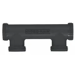 PVC irrigation manifold with 1" male iron pipe thread connection. Distributes water from a single supply to multiple branch lines in irrigation systems. Rated for maximum working pressure of 350 psi. Dimensions: 1.5 in width, 6.25 in height.
