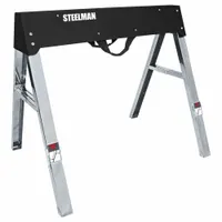 STEELMAN Folding Sawhorse: Fixed Ht, Steel, 25 in Overall Wd, 800 lb Overall Load Capacity (MPN 67102-G)