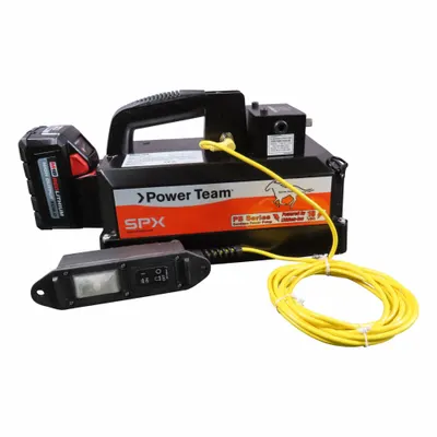 POWER TEAM Battery Pump: 10,000 psi Max. Op Pressure, 200 cu in/min Max. Flow Rate - Cordless Electric Hydraulic Pump Units