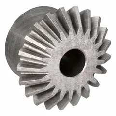 Steel miter gear with 21 straight teeth, 12 diametral pitch, 20° pressure angle, and 1/2 in bore. Designed for right-angle power transmission in industrial machinery such as conveyors, packaging equipment, and machine tools requiring a 1:1 speed ratio.