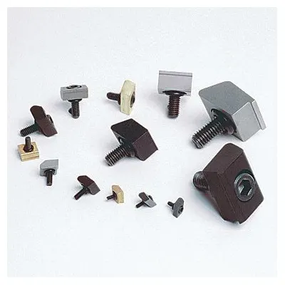 MITEE-BITE PRODUCTS INC Pitbull Clamp: Brass, Blunt Face, M6 Bolt - Blunt-Edge Low-Profile Fixture Clamps