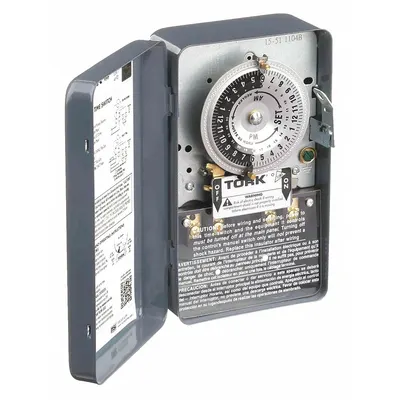 TORK Electromechanical Timer: 24 hr, 208-277V AC, DPST - Electromechanical Timer Switches