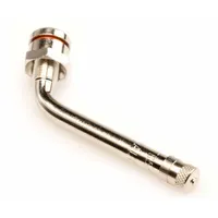 Metal clamp-in tire valve stem with L-shape and 60° valve stem angle. Features a 0.305-32 thread size and O-ring seal for leak-resistant fit. Designed for truck tire inflation and pressure monitoring in commercial vehicle applications