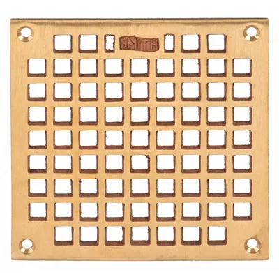 JAY R. SMITH MFG. CO Grate: A, Square, 5 5/8 in Overall Wd, 1/2 in Overall Ht, Bronze - Light-Duty Floor Drain Grates (Class A)
