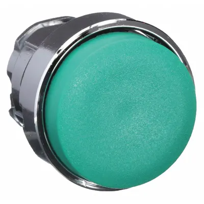 SCHNEIDER Extended Push Button: Green, 22 mm Mounting Size, Metallic - Extended-Length Push-Button Operators