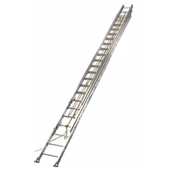 This 60 ft aluminum extension ladder has a fixed fly and a load capacity of 250 lb. It weighs 173 lb and is finished in silver. Suitable for tasks requiring extended reach in industrial settings such as building maintenance and construction.