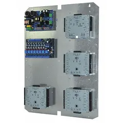 Galvanized steel backplane panel for interior mounting within enclosures. Overall dimensions 25.38 inches height and width. Provides a mounting surface for equipment in control panels and electrical installations.