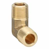 PARKER Metal Pipe Elbow: 90° Elbow, 3/8 in x 3/8 in, Male NPT Threaded x Male NPT Threaded (MPN 1204P-6)