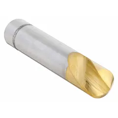 This single-flute countersink has an 82° included angle and a 5/8 in body diameter. It is made of TiN-coated cobalt for wear resistance. Used for deburring and countersinking holes in metal, wood, or plastic in machining, fabrication, and assembly operations.