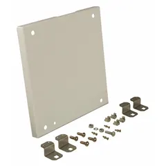 This steel dead front panel is designed for interior mounting in electrical enclosures. It provides a powder-coated surface for mounting breakers, switches, and controls while covering live components. Overall height 16 in, overall width 12 in.