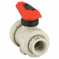 GF PIPING SYSTEMS Manual Two-Way Ball Valve: 1 in, Polypropylene, Straight, FNPT x FNPT, Two-Piece (MPN 167546324)