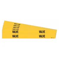 Pipe Marker: Valve, Yellow, Black, Fits 3/4 to 2 3/8 in Pipe O.D., 4 Pipe Markers, 5 PK (MPN 7293-4-PK)