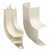 PANDUIT Right Angle: T-45, 2 1/2 in Wd, 1 1/4 in Ht, Plastic, Off White (MPN T45RAIW)