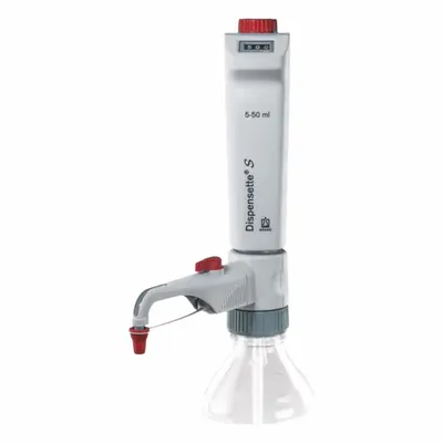 QORPAK Bottle Top Dispenser: 50 mL Volume Capacity - mL, 5 mL – 50 mL, Calibrated by User - Bottle Top Dispensers