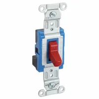 HUBBELL Wall Switch: Toggle Switch, Single Pole, Maintained, Red, 120/277V AC, 15 A (MPN SNAP1201R)