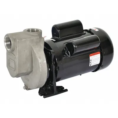 Dayton Centrifugal Pump: 115/208-230V AC, 45 ft Max Head - 1/8 to 1 HP Self-Priming Centrifugal Pumps