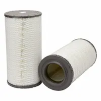 Round, radial seal engine air filter with 9 9/32 in outside diameter and 5 3/16 in inside diameter. Designed for Renault trucks to remove airborne contaminants from intake air, protecting the engine in heavy-duty applications