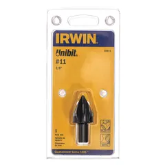 This step drill bit is made from high-speed steel with a black oxide finish for reduced friction. It features a 3-flats shank to prevent slipping in the chuck and a maximum step diameter of 7/8". Suitable for drilling burr-free holes in thin materials such as sheet metal, plastic, and drywall, commonly used in electrical, HVAC, and general fabrication applications.